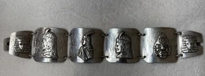 VTG Peru Plata Sterling Silver .925 Story Teller Panel Link Bracelet 44 G , 7”L - Picture 1 of 10