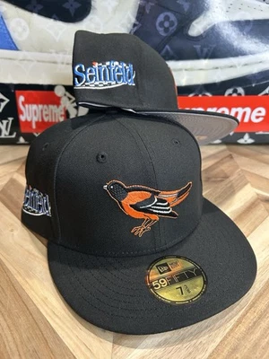 New Era Hat Club Seinfeld Baltimore Orioles Fitted Black 7 3/8 Sold Out - Image 1 of 4