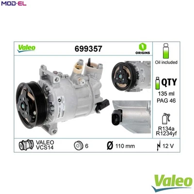 COMPRESSOR AIR CONDITIONING 699357 FOR SKODA KAROQ OCTAVIA/II/Combi/III LAURA - Image 1 of 4