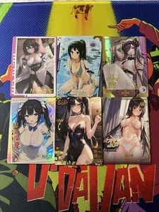 Assorted 6 Card Lot Black Hair Waifu Anime Goddess Story Cards - Picture 1 of 2