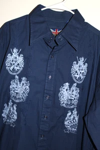 ENGLISH WASH Hemd mit Knopfleiste Herren 3XL Navy Baumwolle Langarm - Bild 1 von 6