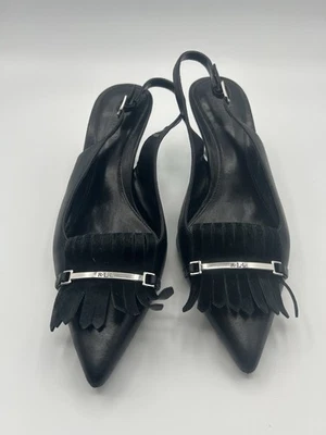 Vestido Lauren Ralph Lauren Talla 9B Latasha Cordones Borla Cuero Negro Bombas Tacón Foto 1 de 4