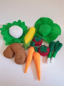 Gemüse aus Filz, Spielgemüse für den Kaufladen Zubehör, Kinderküche Zubehör - Bild 1 von 8