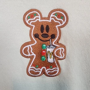 McDonalds Gildan Gingerbread Man Sweatshirt Mens XL Long Sleeve Christmas Beige - Picture 1 of 12