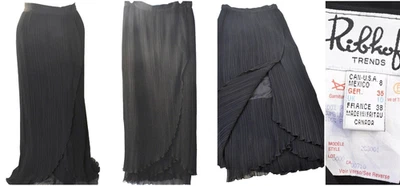 Maxi Falda Larga Joseph Ribkoff Negra Plisada Chifón Envoltura Tulipán Lápiz Mujeres 8 Foto 1 de 4