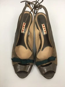 Marni sweet punta aperta marrone fionda tacco posteriore 37 7 - Foto 1 di 5