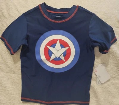Camisa Dri Fit Masculina Marvel Symbol of Truth Capitão Marinha Americana XS UPF 50+Nova - Imagem 1 de 2