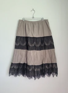 Y2k Style & Co Tiered Lace Midi Skirt Size 0X Whimsigoth Forest Grunge Forest - Picture 1 of 7