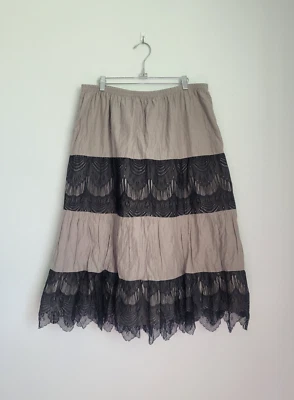 Y2K Style & Co 层叠蕾丝中裙尺寸 0X Whimsigoth Forest Grunge Forest — 第 1/4 张图片