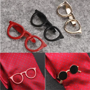 2pcs Fashion Glasses Shape Tie Clip Bar Necktie Pin Clamp Mens Accessories Party - Picture 1 of 16