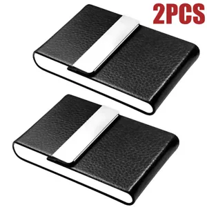 2PCS Professional Business Card Holder PU Leather Card Case Name Card Holder - Picture 1 of 7