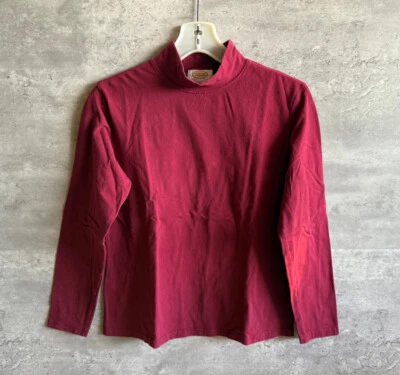 Vintage 2000s Talbots Petites Red Cotton Blend Mock Neck Sweater Size S - Image 1 of 4