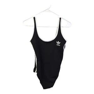 Adidas One Piece Bodysuit Black White Womens Size Large 3-Stripes Embroidered - Picture 1 of 11