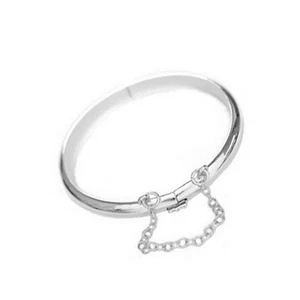 Brazalete de plata esterlina para bebé brazalete brillante para niños 5 1/2" - Imagen 1 de 6
