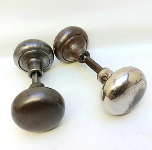 Vintage Metal Door Knobs 2 sets Antique Art Deco Mid-Century - Picture 1 of 11