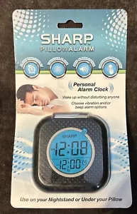 New Black Sharp Alarm Clock Pillow Alarm Digital Personal Vibration Beep SPC562A - Picture 1 of 2