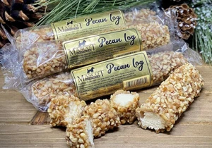 Mascot Pecans Since 1955 - Homemade Pecan Logs Pack of 3 - Pecan Roll Pecan Log - Picture 1 of 5