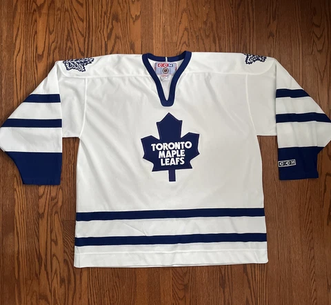 Vintage Toronto Maple Leafs CCM White Blue Jersey Men’s Size XXL 90’s NHL Hockey Cover