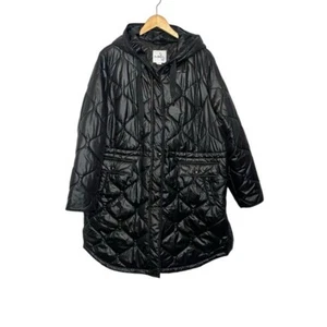 Sam Edelman Women's Size 3X Black Onion Quilted Anorak Longline Puffer Jacket - Picture 1 of 15