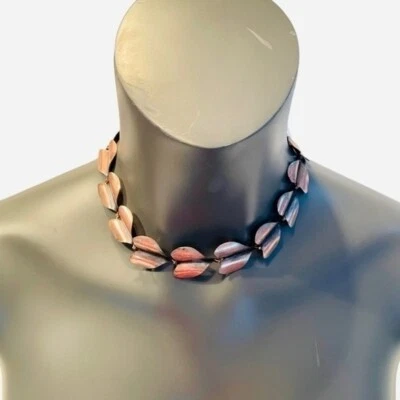Vintage Copper Metal Leaves Choker Necklace Women Necklace Jewelry - Image 1 of 3