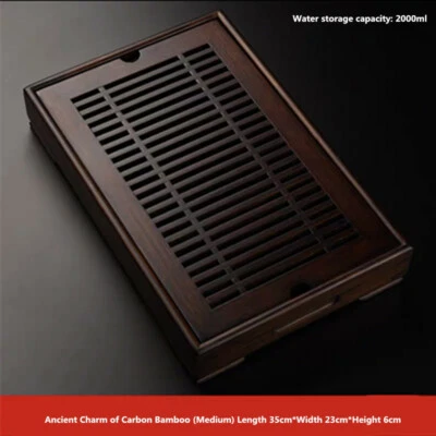 HOT Kung Fu GongFu Tea Table Serving Tray Luxury Natural Heavy Bamboo Tea Tray - Image 1 of 4