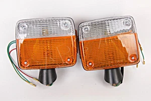 Black Fender Wing Side Turn Signals PAIR Fits TOYOTA Land Cruiser FJ45 1974-1980 - Picture 1 of 2
