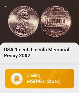 2002 D - MISALIGNED - GREASE ERROR - LINCOLN MEMORIAL CENT/PENNY #203654 - Picture 1 of 17