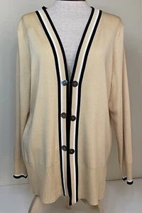 Exclusively Misook Women’s Size Large Beige Hook-and-Eye Cardigan - Picture 1 of 10