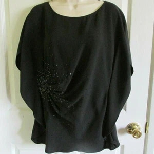 SZ 10 Lafayette 148 New York BLACK Silk Flutter Sequin top NWT $398 - Picture 1 of 5