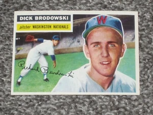 1956 Topps Baseball #157 Dick Brodowski NM Gray Back - Picture 1 of 2