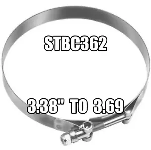 Abrazadera de manguera de perno en T de acero inoxidable DIXON 3,38"" a 3,69"" - STBC362 - Imagen 1 de 2