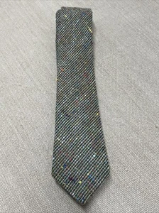 Yves Saint Laurent Wool Tweed Tie Necktie Made in Italy Vintage Handmade - Picture 1 of 6