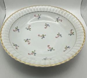 Bernardaud Limoges Floral Scalloped Gilt Fluted Edge 9.5" Serving Bowl - Picture 1 of 8
