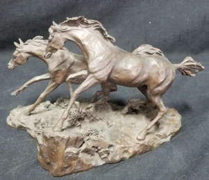 Vintage Limited Edition Lanford Monroe Scuplture Morning On The Montana Plains - Picture 1 of 19