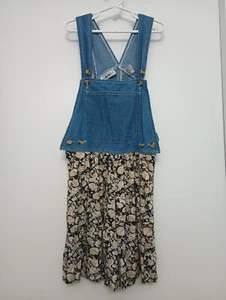 J.I.T. Sport For Kids Vintage Girl's Floral/ Denim Romper Size Small 7/8 - Picture 1 of 7
