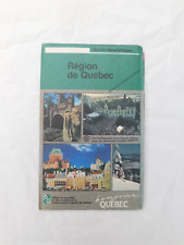 REGION OF QUEBEC MAP TOURIST TRAVEL PRINTED IN FRENCH TEXACO GAS ADVERTISING