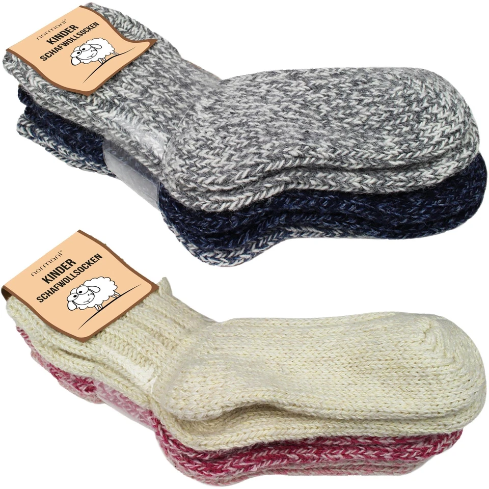 CIRCLE FIVE 3 Paar Kinder - Norwegersocken – Warm, Weich und Kuschelig - Mit Schafwolle