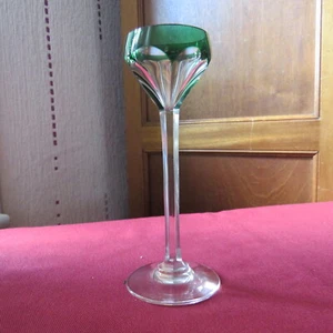 1 Vetro Liquore Verde Cristallo Di saint louis Modello Bristol Firmato - Foto 1 di 6