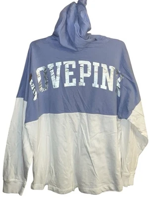 Victoria Secret PINK hoodie L/S Shirt Sz L women's Foil Logo Tunic Love Pink NWT - Image 1 of 4