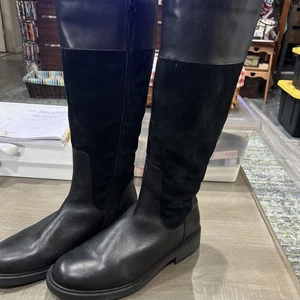 Bota de montar Clarks Orinoco 2 alta hasta la rodilla forrada negra de cuero gamuza talla 9,5 - Imagen 1 de 10