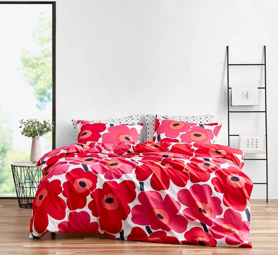 Marimekko 221453 Unikko Comforter Set Red King