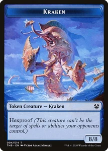 4x Kraken Token #004 (hexproof, 8/8 creature) - NM - Theros Beyond Death MTG - Picture 1 of 1