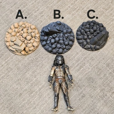 Custom Skull Base Stand Neca Mezco 1:12 Collective 1987 Jungle Hunter Predator C Foto 1 de 3