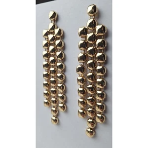 Pendientes colgantes grandes vintage en tono dorado de 4,5" Estate elegantes - Imagen 1 de 13