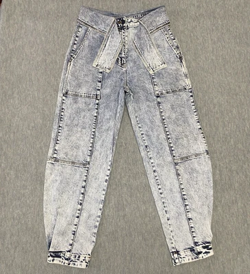 Jeans Ulla Johnson Storm Corbata Cintura Cónica Lavado Ácido Azul Sueltos Talla 6 Foto 1 de 4