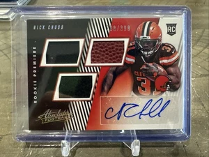 2018 Panini Absolute - Rookie Premiere Material Autos Nick Chubb RPA /399 - Picture 1 of 2