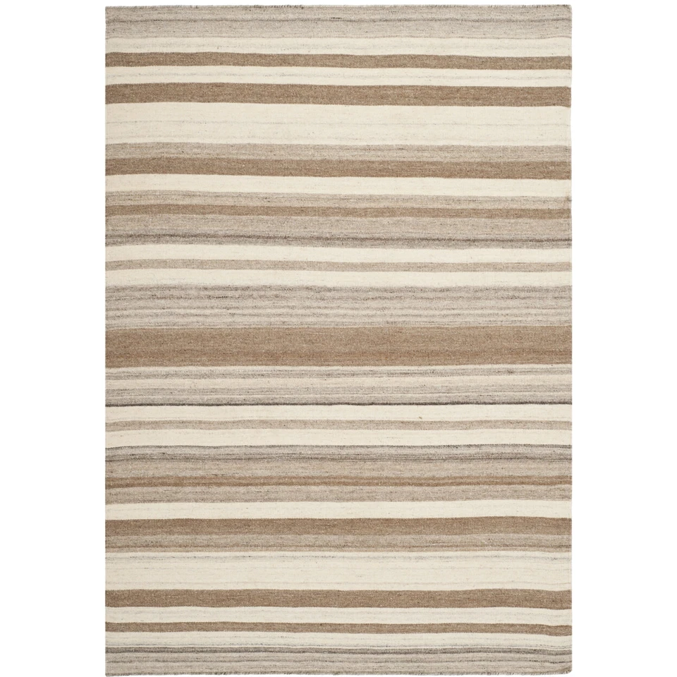 SAFAVIEH Dhurries DHU631A Handwoven Natural / Camel Rug - Image 1 of 4