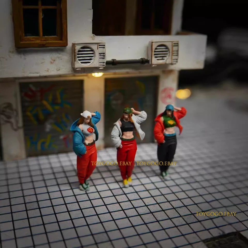 1/64 painted figure SEXY fashion hip hop girl Model fit 1:64 car street diorama - Image 1 of 1