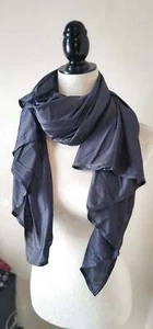 LAND'S END Damen Gr. S/M einfarbig glänzend anthrazit grau Schal/Halstuch Tuch - Bild 1 von 3