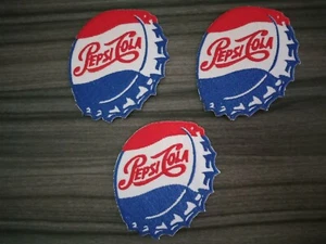 3 pcs Pepsi lid Iron on Patch Embroidered Sew on Jean bag hat shirt Jacket Cloth - Picture 1 of 7